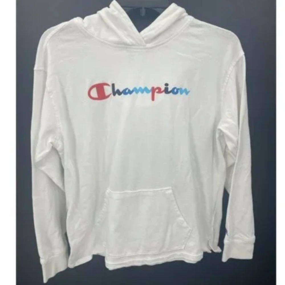 Champion Women’s White Pullover Multicolor Logi Hoodie - Picture 2 of 4